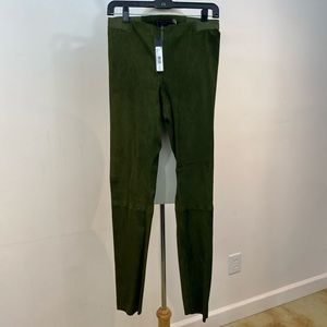 Alice and Olivia Suede Zip up Leggings